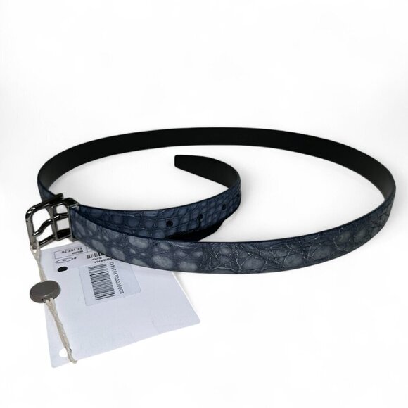 DOLCE & GABBANA Men's Genuine Crocodile Belt Size 110 cm/44 in Blue NWT - Picture 6 of 15